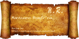 Mantuano Romána névjegykártya